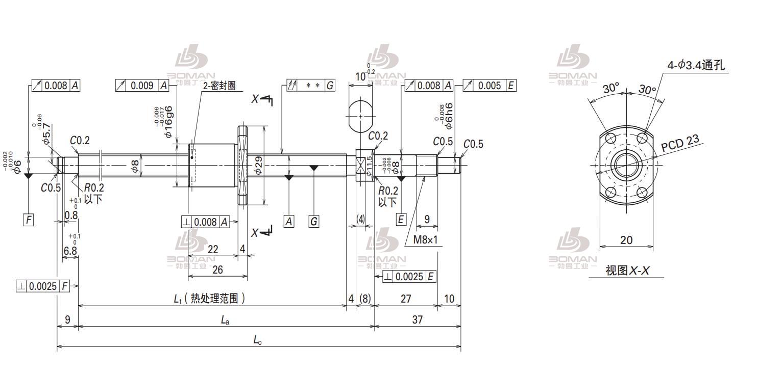 W0800MA-6Y-C3T2-FA标准滚珠丝杠