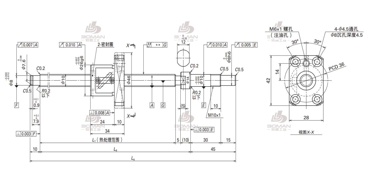 W1002FA-1P-C3Z4-轴端完成品滚珠丝杠