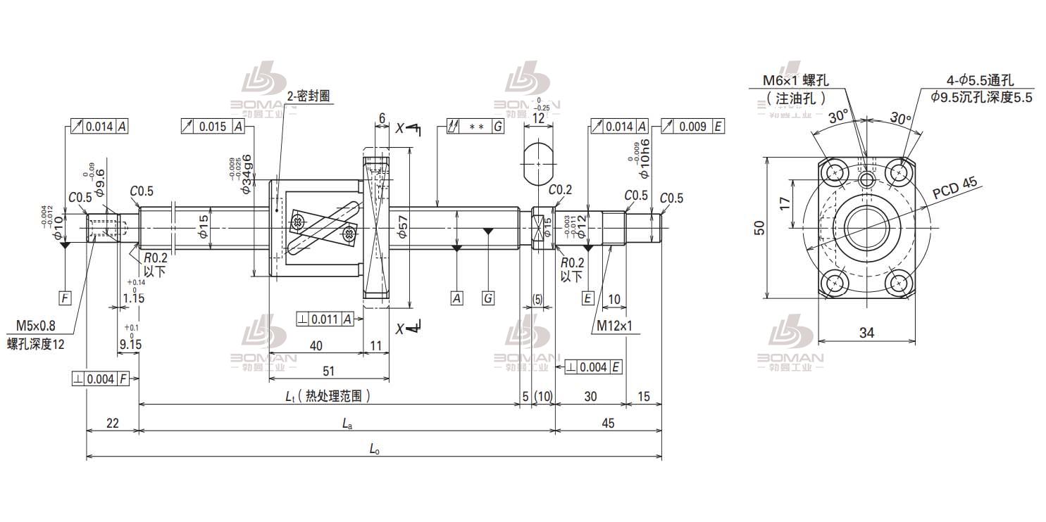 W1502FA-4-C5T10-MA标准滚珠丝杠