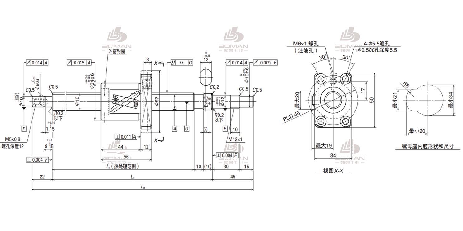 W1602FA-3P-C5Z16-FA标准滚珠丝杠