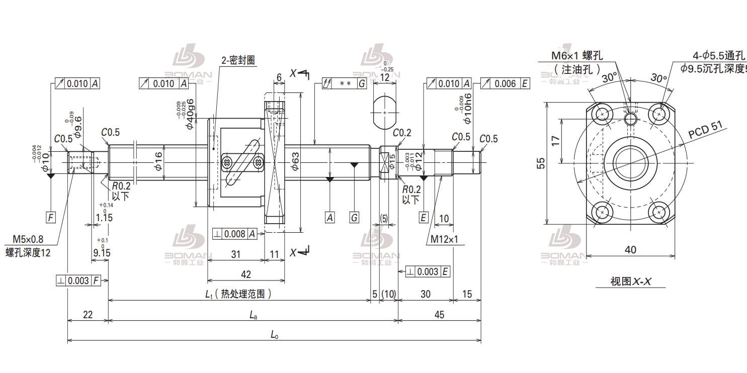 W1606FA-2-C3T5-SA标准滚珠丝杠