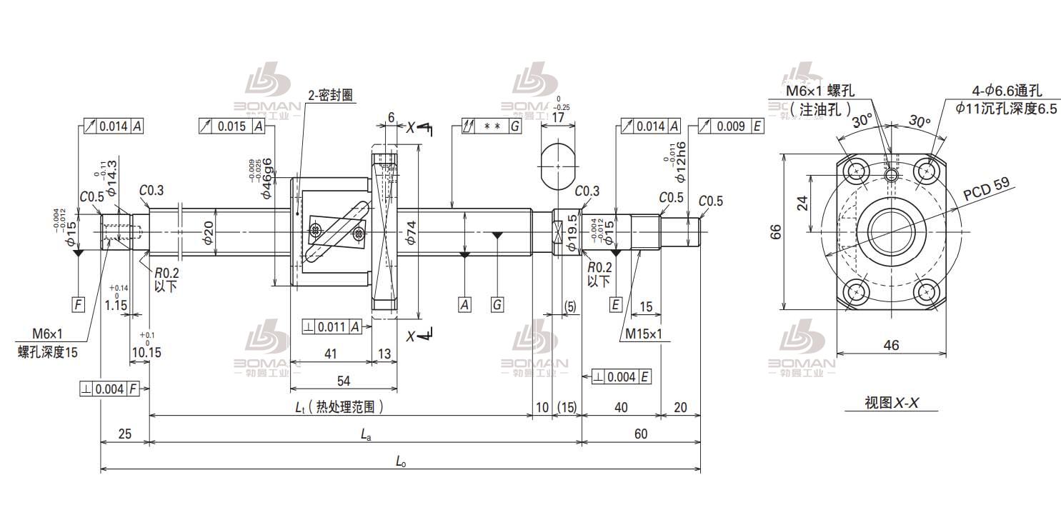 W2005FA-2-C5T10-MA标准滚珠丝杠