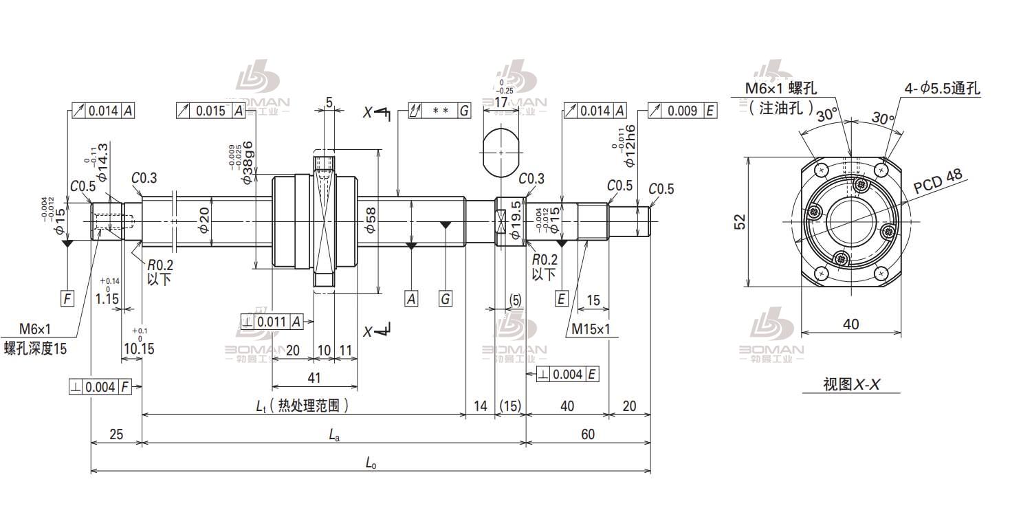 W2007FA-5PGX-C5Z40-SA标准滚珠丝杠