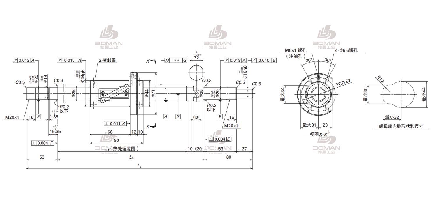 W2509FA-3P-C5Z25-FA标准滚珠丝杠