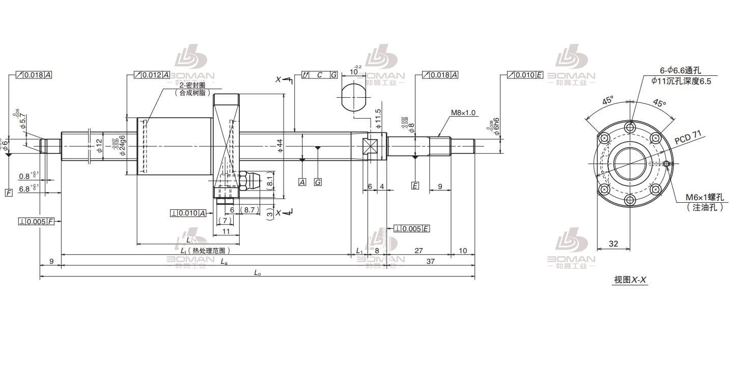 W3206SA-2Z-C5Z5-轴端完成品滚珠丝杠