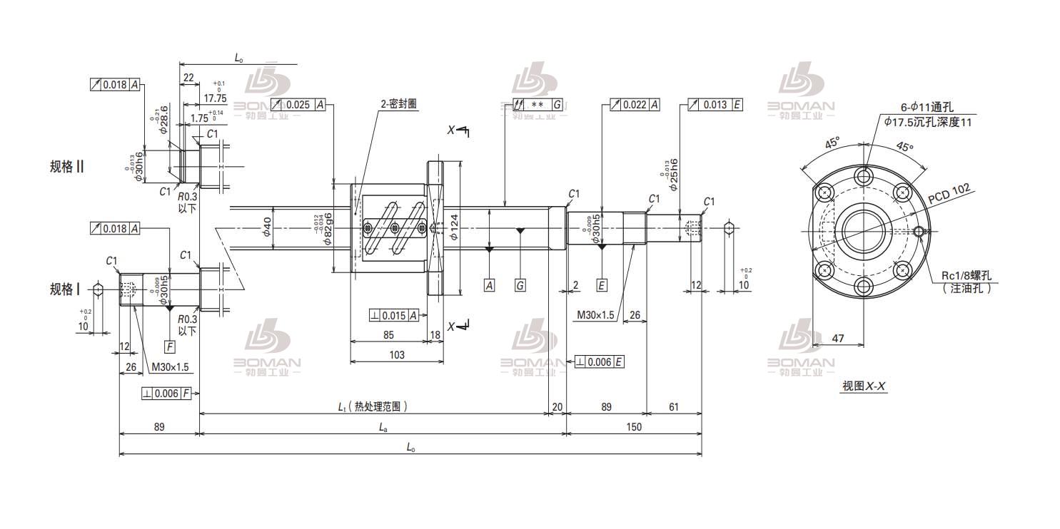 W4005SA-3Z-C5Z10-轴端完成品滚珠丝杠