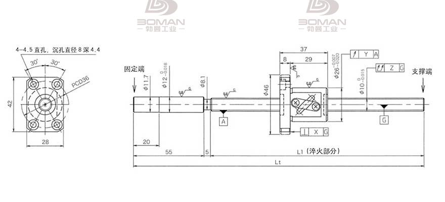 KURODA GG1004DS-BAPR-0255A 黑田c3丝杆