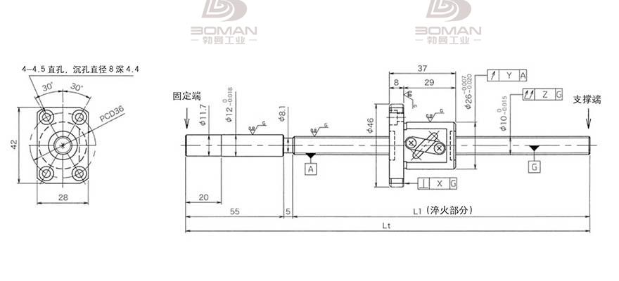 KURODA GG1004DS-BAPR-0385A 黑田精工丝杆怎么安装