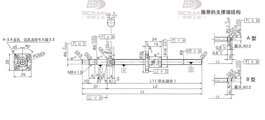 KURODA GP081FDS-AAFR-0250B-C3S 黑田丝杆厂家直销