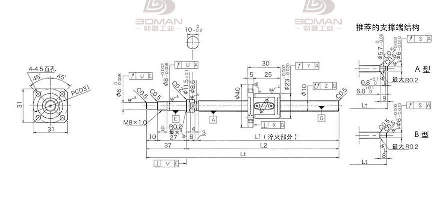 KURODA GP1002DS-EAFR-0210B-C3F 黑田丝杆G系列