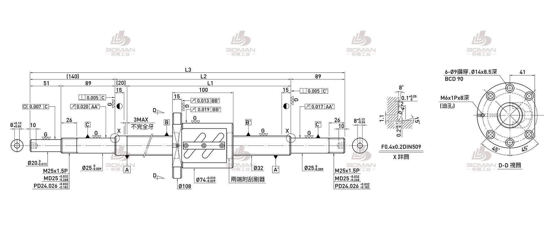 HIWIN上银 R32-10B1-OFSW-480-660-0.018 上银滚珠丝杆如何检测