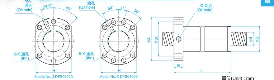TBI DFS01610-2.8 tbi丝杆cad模板下载