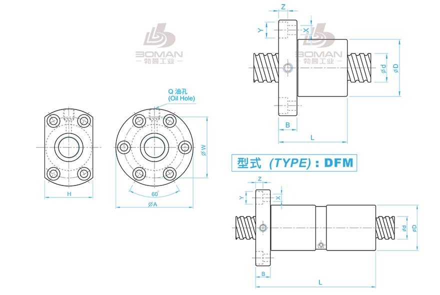 TBI DFM03205-4 tbi滚珠丝杠轴承型号说明