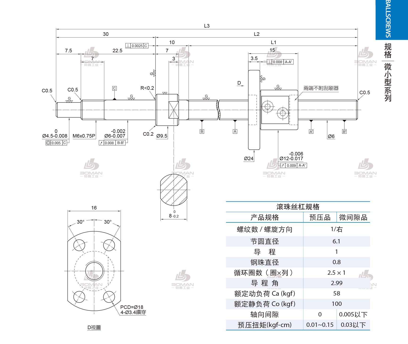 PMI FSM0601-C3-1R-0105 pmi丝杆供应