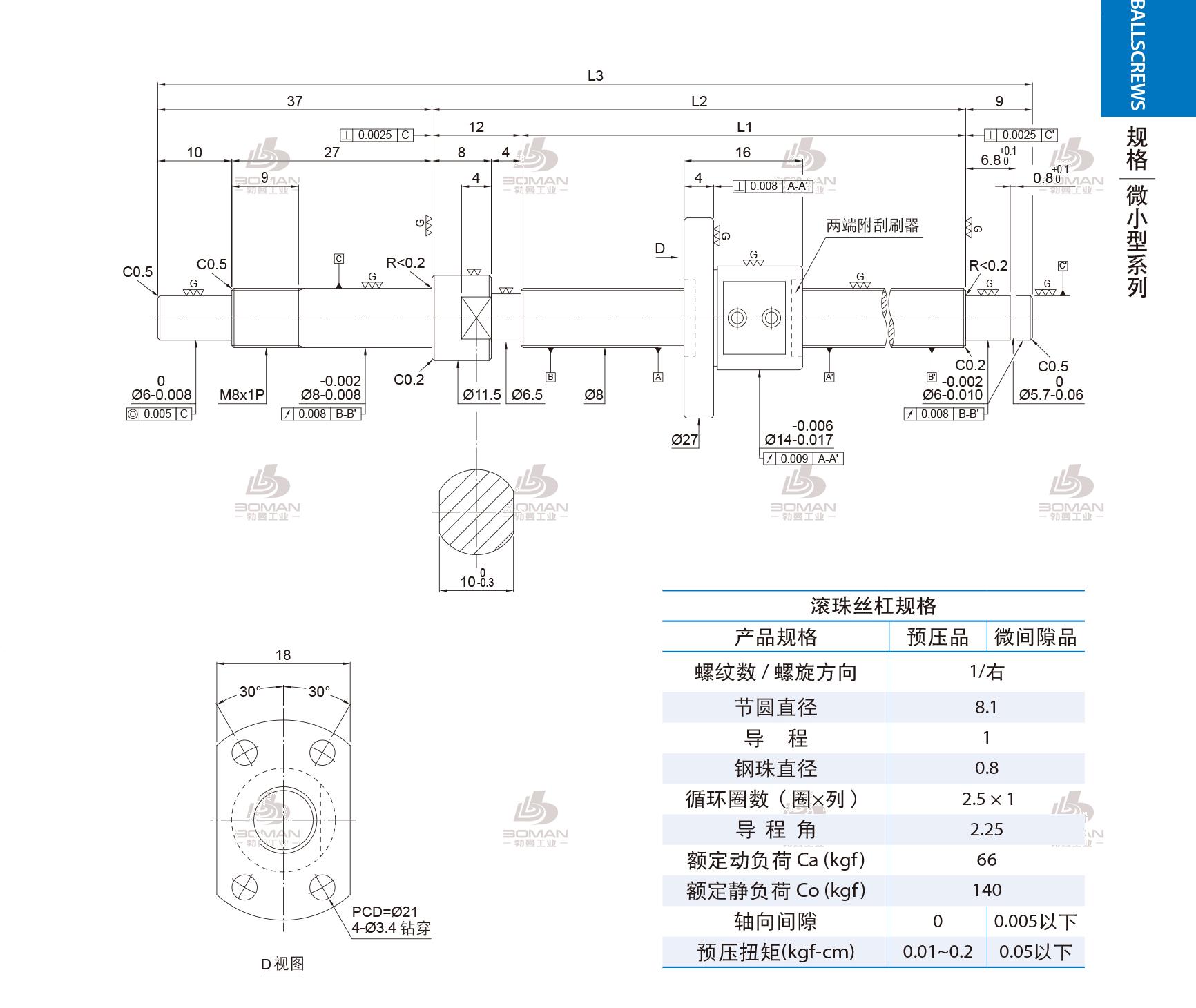 PMI FSM0801-C3-1R-0168 pmi丝杆是哪个厂家