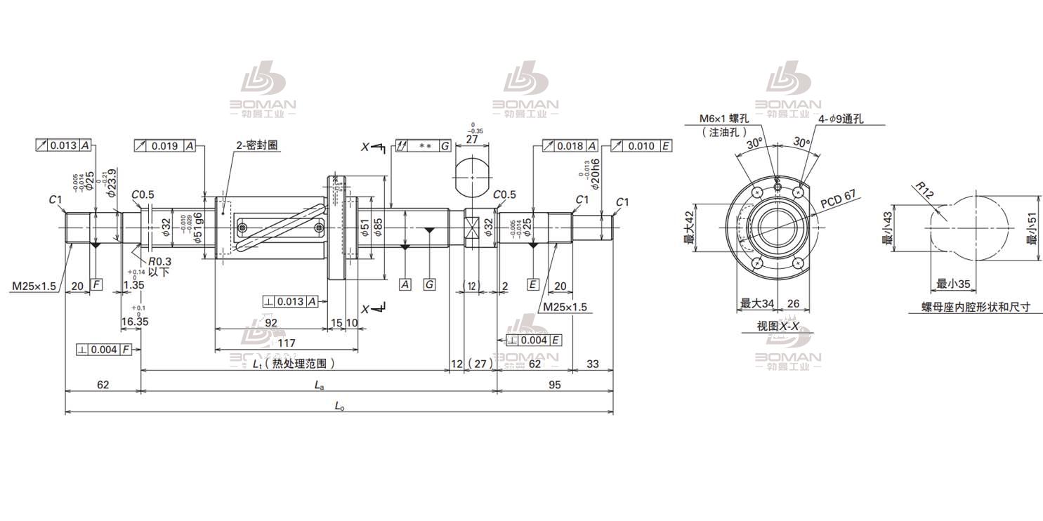 NSK W3211FA-2-C5T25-轴端完成品滚珠丝杠