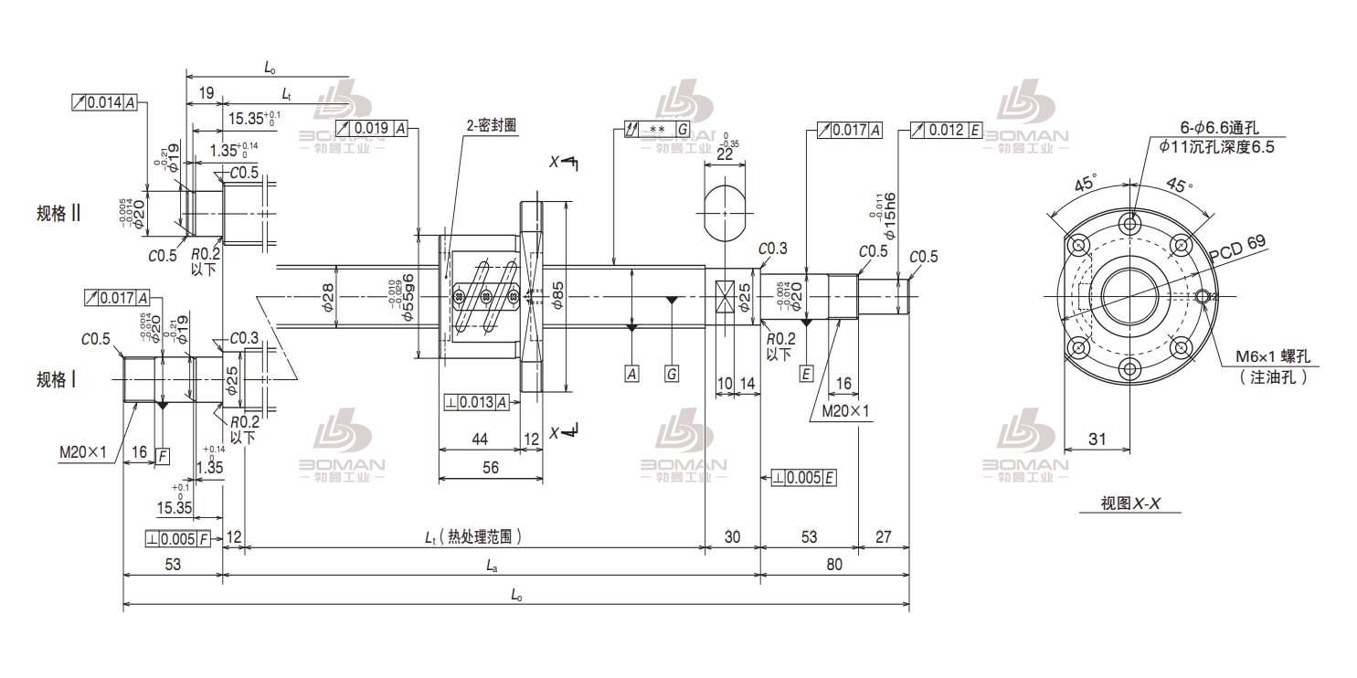 NSK W2805SA-1P-C5Z5-轴端完成品滚珠丝杠